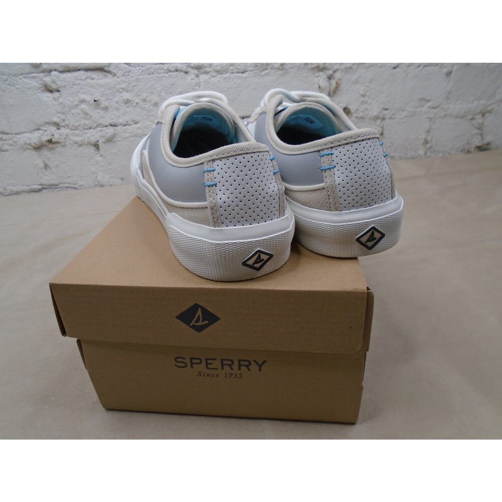 Sperry Shoes Womens 8 Soletide Casual Low Sneakers STS86219 White Grey Leather - Picture 4 of 6